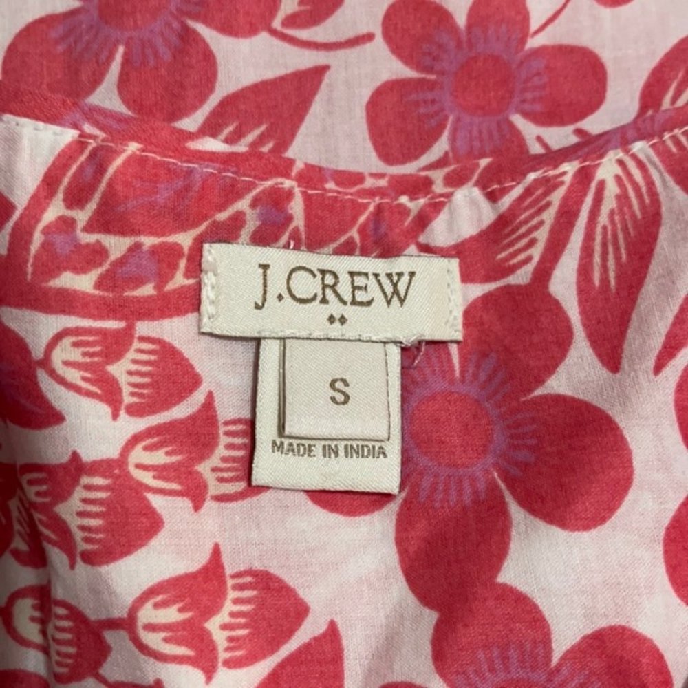 J. Crew Factory Pink Floral Embroidered Top - Picture 7 of 9